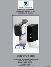 W7A 1-3 Ton Press Manual